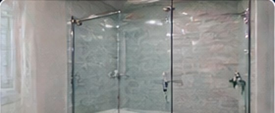 Example of shower doors & faucets work